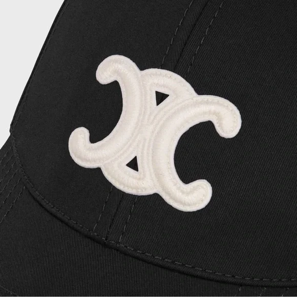 Celine triomphe baseball cap hat black medium free gift with purchase - Picture 2 of 12